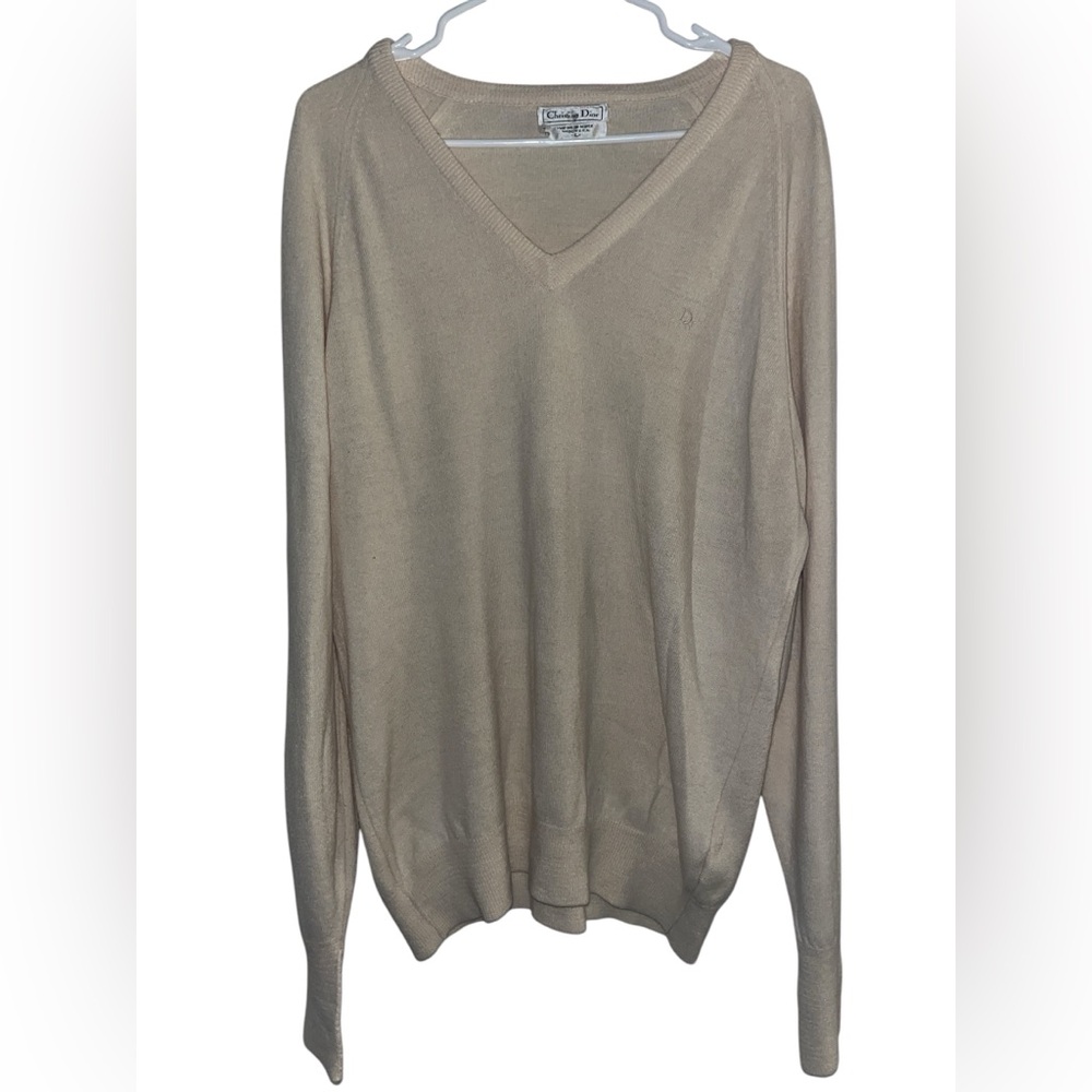 CHRISTIAN DIOR Men’s Cream Color Sweater Size Large